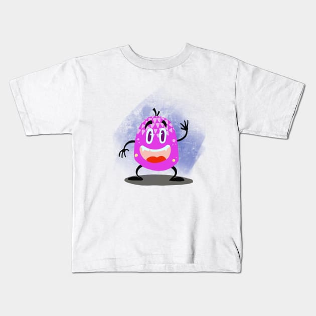 Happy Monster Kids T-Shirt by Fishonastick